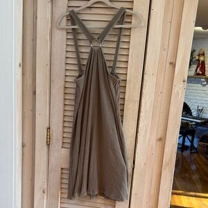 Michael Stars Olive Halter Tank Dress. Crinkle knit. Size XL. NWT